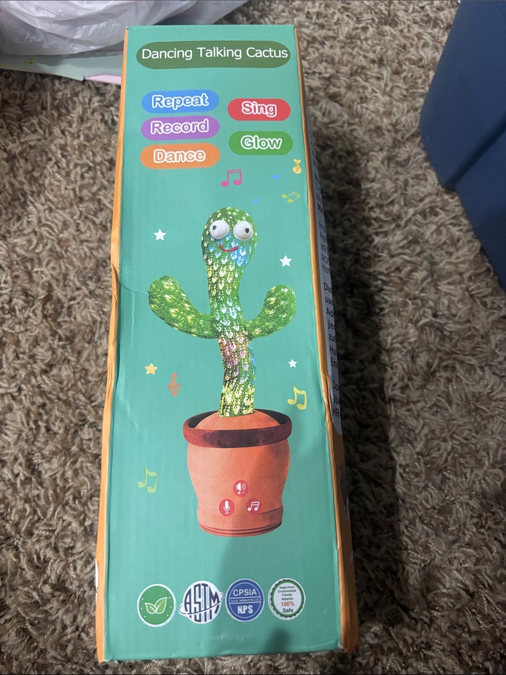 plush dancing cactus toy that typically features interactive functionality, such